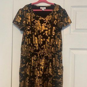 LuLaRoe Elegant Mae Black and Copper Size 12
